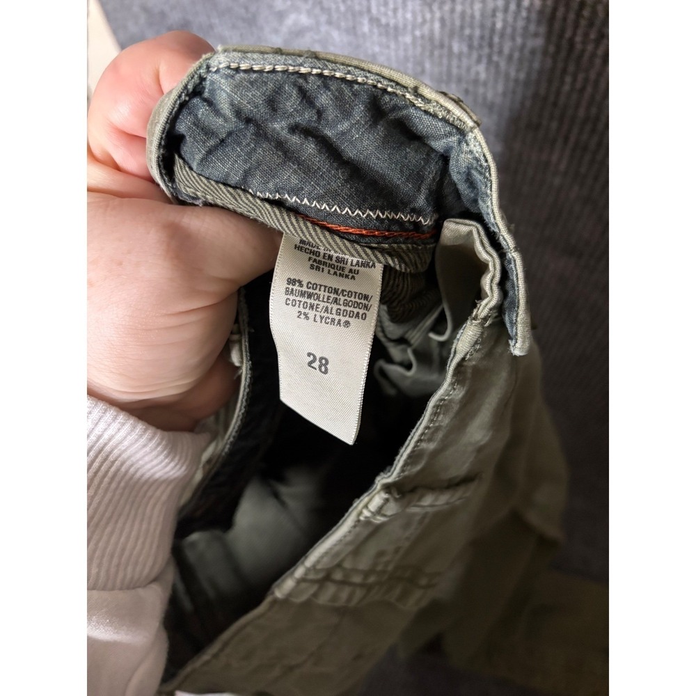 Lucky Brand Womens Olive Green Cargo Pants Zipper Ankle Slim Utility Size 6/28 - Picture 5 of 9